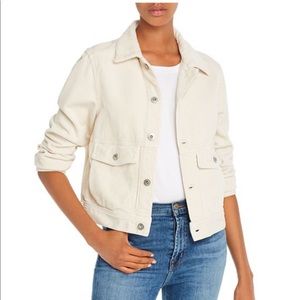 AG workwear cropped corduroy jacket in ivory dust